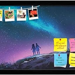 ArtzFolio Couple Holding Hands D2 | Bulletin Board Notice Pin Board | Vision Soft Board Combo with Thumb Push Pins & Sticky Notes | Black Frame | 17.3 x 12 inch (44 x 30 cms)-picture-21
