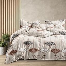 Jyotaksh Super Quality Glace Cotton Quilt Cover/Duvet Cover/rajai/ 210 Thread Count, Zipper Closure (Size 90X100) Inches Set of 1 DVT-AK 66-image-77