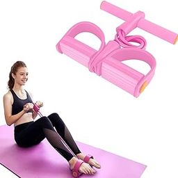 Pedal Resistance Band, Elastic sit up Bands , 4-Tube Pull Rope Multifunctional Tension Rope Body Trainer x Bodybuilding Equipment for Abdomen/Arm/Yoga Stretching Slim Training (Pink)-22