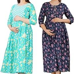 Women's Cotton Printed Anarkali Maternity Feeding Gown Kurti -(Gown_2_PO2)-image-30