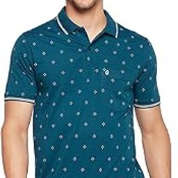 Uniberry Men's Cotton Blend Half Sleeve Printed Polo Neck T-Shirt Has A Short Sleeve & Pocket On Chestbzrmt6-Tl_L Blue, Regular Fit-picture-21