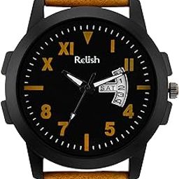 Analog Watch for Men & Boys | Black Dial & Brown Leather Strap | Classic Watch for Office, Business & Personal use-picture-53