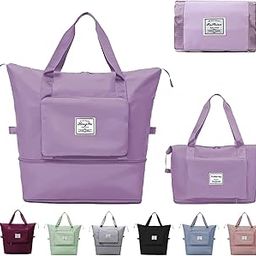 Large Capacity Polyester Folding Travel Bag Lightweight Waterproof Carry Luggage Bags Strap Dry Wet Separation Foldable Imported Duffle Sports Gym Shoulder Handbag Women Outdoor compartments-image-42