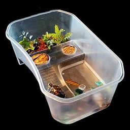 UJEAVETTE® ABS Reptile Terrapin Tortoise Turtle Tank Vivarium Feeding Box White-24