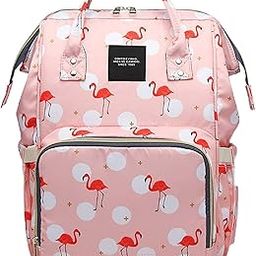 House of Quirk Baby Diaper Bag Maternity Backpack (Printed Pink Flamingo)-image-46