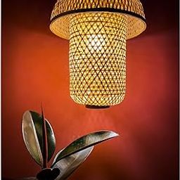Craftscape HangZen bamboo hanging lamp shade perfect for home/hotel/restaurant decor 12inch(HL0009)-image-25