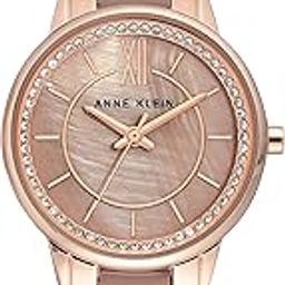 Anne Klein Quartz Analog Brown Dial Ceramic Strap Watch for Women-NEAK3344TPRG-image-3