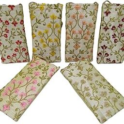 Purple Pink Trendy Embroidery Mobile Cover with Saree Hook Mobile Bag Pouch Return Gifts For Women Wedding Embroided With Waist Clip Hook & Sling Party Festival Giveaways Gifts (Pack Of 6 Pcs)-image-8