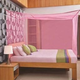 Divayanshi Mosquito Net Pink Polycotton 5x7 Insect Protection Net-10