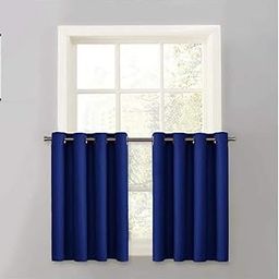 Home Tex Blackout Curtain with Solid Pattern Pack of 2 Piece -Window (W 4 ft X 4 ftL) Blue-image-34