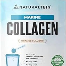 NATURALTEIN Pure Marine Collagen Supplement, 300g | Hydrolyzed Collagen Powder and Amino Acids | Supports Healthy Skin, Hair, Nails, Bone & Joint | Flavour: Orange-24
