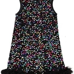 Niren Enterprise Girls Sequin Sparkle Glittery Finish and Slim Fit Style Party Dress Frock-image-22