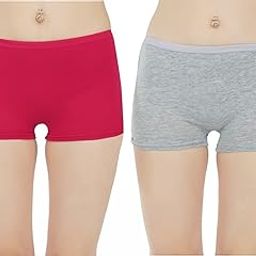 Pack of 2 Women's High Coverage Pure Cotton Daily Use Plain Boy Short Knicker for Girls(AQ_Group 06)-image-10