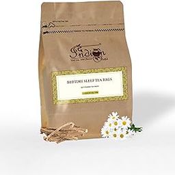 The Indian Chai – Bedtime Sleep Tea 60 Pyramid Tea Bags | 60 Cups Bulk Pack | with Passion Flower Leaves, Valerian, Chamomile, etc for Restful and Peaceful Sleep | Herbal Tea Infusion-image-36