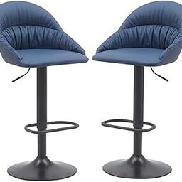 PAUL SONS Bar Stool with Footrest, High Kitchen Island Chairs, 360° Rotating, PU Leather Bar Stool for Home, Kitchen, Counter Bar Pack of 1-picture-18