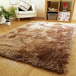 RUGSZONE®️ Modern Shaggy Rectangular Carpets and Rugs for Hall, Offices, Kitchens, Bedroom, Living Room and Cabins (3 x 2 FEET, Gold)-image-0