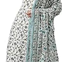 Women's Printed Cotton Straight Salwar Kurta Dupatta-35