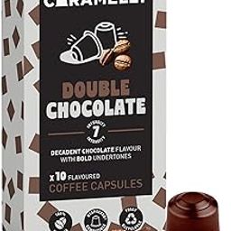 Caramelly Double Chocolate Flavoured Nespresso Compatible Coffee Capsules, 10 Pods, Intensity - 7 | Medium Roast | Aluminium Coffee Pods |100% Arabica-image-33