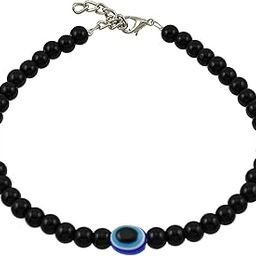 Handmade Glass Oxidized Silver Base Metal Evil Eye Anklet for Women & Girls (Multi Color)-picture-17