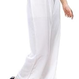 Women's White Rayon Pants with Single Lace Border | Soft Drawstring Pajama Style Trousers | Ethnic & Lounge Wear Palazzo Bottom for Daily Comfort-picture-28