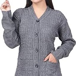 Women Long Self Design Computer Knitted Woolen Winter Wear Long Cardigan for Women (MISRI)-22