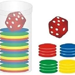 Trt-Sales Mdi Set Of 16 Pcs. Plastic Coins + 1 Dice For Ludo Snake & Ladders Or Board Game Party & Fun Game(Pack Of 1), Multicolor-image-25