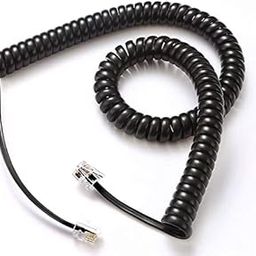 Telephone Handset Cable,Phone receiver cable Coil Cord, RJ9/RJ10 Cable,Landline Phone handset Spiral wire,Black, 1 Pack, (Ucoiled 8 Feet/2.5 M, 1)-23