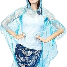 Raincard Portable Emergency Rain Poncho with Storage Wallet, Lightweight, Blue-10