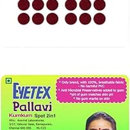Eyetex Pallavi Sticker Bindi/Pottu|Round|Aloe Vera & Papaya Extracts|Breathable Non-Irritating Velvet Fabric|P2A|Maroon|20 Flaps-picture-25