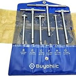 AD International 5/16'' to 6'' Telescoping Gage Set of 6 pcs T-Bore Hole Gauges Satin Chrome Finished-image-1
