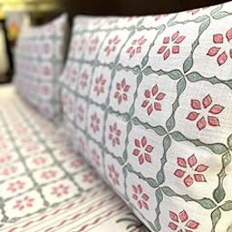 Indiroot Jaipur Slub Cotton Bedcover | King Size | Hand Block | 90 * 108 inches | Chhap-image-64