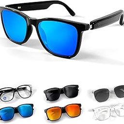 Wireless Bluetooth Sunglasses for Men Women Polarized, Smart Sunglasses Headphones Bluetooth Audio Glasses with Speakers, Blue-14