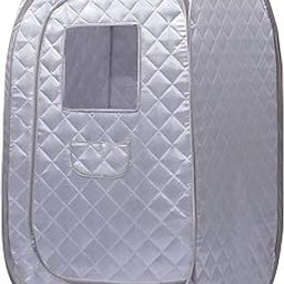 Smartmak Portable Sauna Tent, Foldable One Person Full Body Spa for Weight Loss etox Therapy Without Steamer - Grey-image-36