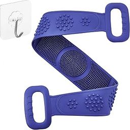 SUAKE Silicone Body Scrubber For Bathing|Body Scrubber For Bathing Deep Skin Cleaning|Easy To Clean Body Brush For Bathing Dead Skin Removal Exfoliating Belt For Shower (Multi-Colour)-image-91