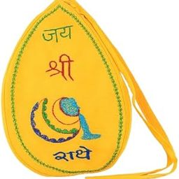 Vrindavanstore.in Premium Yellow Gaumukhi Jaap Bag | Soft Cotton Chanting Pouch with “Jai Shri Radhe” Embroidery | with Comfortable Strap for Daily Meditation & Jap Mala Storage-image-49