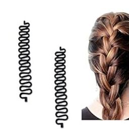 Palmate Fashion French Hair Styling Clip Stick Braid Tool Hair Accessories (Pack of 3 - Black)-18
