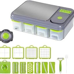 SYSVENT The Future All-in-One Veggie Chopper with Built-in Stainless Steel Cutting Chopping Board. Chop, Slice, Spiralize, Grate, Store - Conquer Meal Prep in Minutes with Multipul Attachments-picture-10