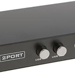 2 Ports USB 2.0 Selector Switch for PC Sharing Switch Box with 1pcs 4 feet Print Scanner Cables for PC Computer Scanner Printers Projector Camera and Keyboard-FM-25