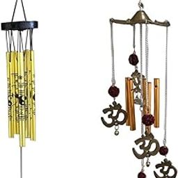 Ryme Metal Wood Bamboo Ceramic Wind Chime (40 x 10 cm, Multicolour)-picture-24