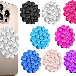8 PCS Double-Sided, Suction Phone Case, Silicone Suction Phone Case for Hands-Free Mobile Accessory Holder Grip, Mirror/Shower/Phone Holder for Videos & Selfies, Mobile Back Case multicolur-18