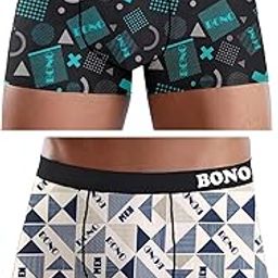 BONO Mens Underwear || Regular Fit Boys Trunk || Ultra Soft & Breathable Boxer || Pack of 2-40