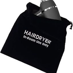 DOLPHY Hair Dryer Bag Velvet Drawstring Hairdryer Storage Bag Ideal For Travel, Hotel Or Home Use (33 X 34Cm), Black-image-65