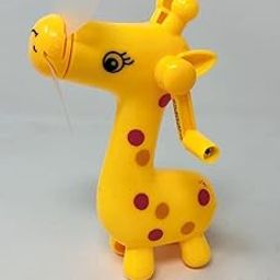 Cute Giraffe Handheld Mini Fan Portable Animal Shaped Cooling Toy with Soft Blades Yellow-image-16
