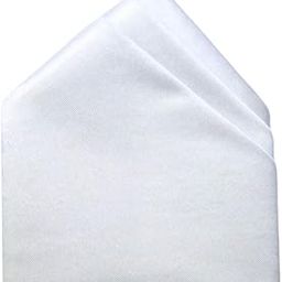 Men's Solid Color 3 fold Style Pre Folded Pocket Square | Readymade Wedding Handkerchief for Suits, Blazers & Tuxedo (White)-image-8
