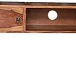 Jdav Solid Wood TV Stand Entertainment Unit, Sheesham Wood, 2 Storage Cabinets, Mid-Century Modern Design-image-17