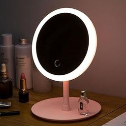 SHIKSHA PATRI LED Makeup Mirror with Storage Tray | Portable Tabletop Cosmetic Mirror | Smart Mirror | Round Touch Screen Vanity Mirror Lights & Foldable Travel Makeup Mirror (Set of 1)-image-55