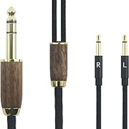 NewFantasia Replacement 6.35mm Audio Cable Compatible with Meze 99 Classics, Compatible with Meze 99 Neo 6N OCC Headphones Silver Plated Copper, Walnut Wood Shell-image-62