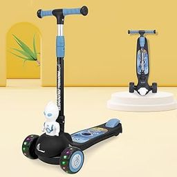 R for Rabbit Road Runner Astro Kids Scooter, Multi Level Adjustable Height, Smart Fold & PU LED Wheels Kick Scooter with Brake for 3+ Years Kids, Weight Capacity Upto 75kgs (Black)-image-12