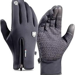 GOKYO Kaza Winter Windproof Glove with Zipper Windproof mild Cold Weather Gloves with Mobile Touch Friendly Black-M-image-12