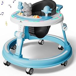 StarAndDaisy 360 Baby Walker, 7-Level Height Adjustment, RGB Lights, Switchable Food & Musical Toy Tray, Sky Blue, 0-2 Years-13